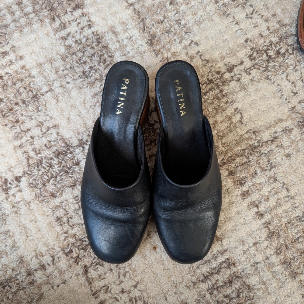 Portland Leather Black Mules